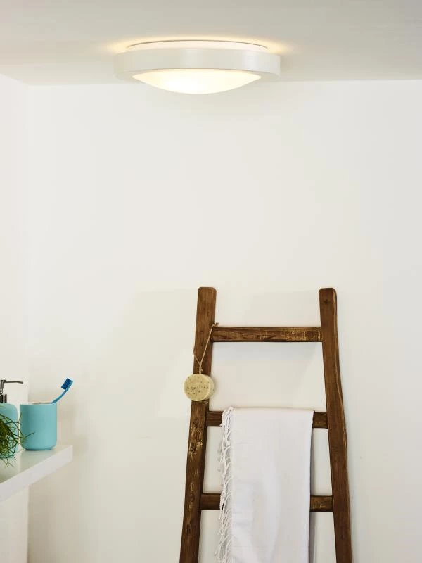 Lucide FRESH - Flush ceiling light Bathroom - Ø 35 cm - 2xE27 - IP44 - White - ambiance 1